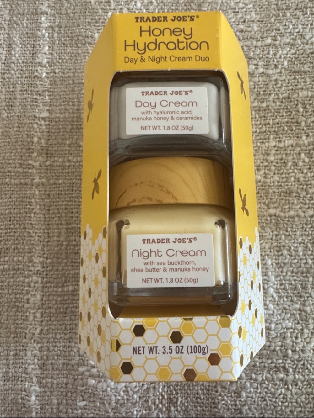 Trader Joe's Honey Hydration Day & Night Cream Duo in Yellow